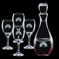 33 Oz. Carberry Decanter w/ 4 Wine Glasses